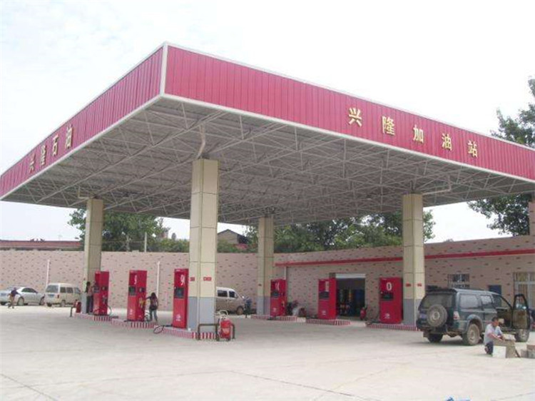 广汉加油站钢结构网架案例9